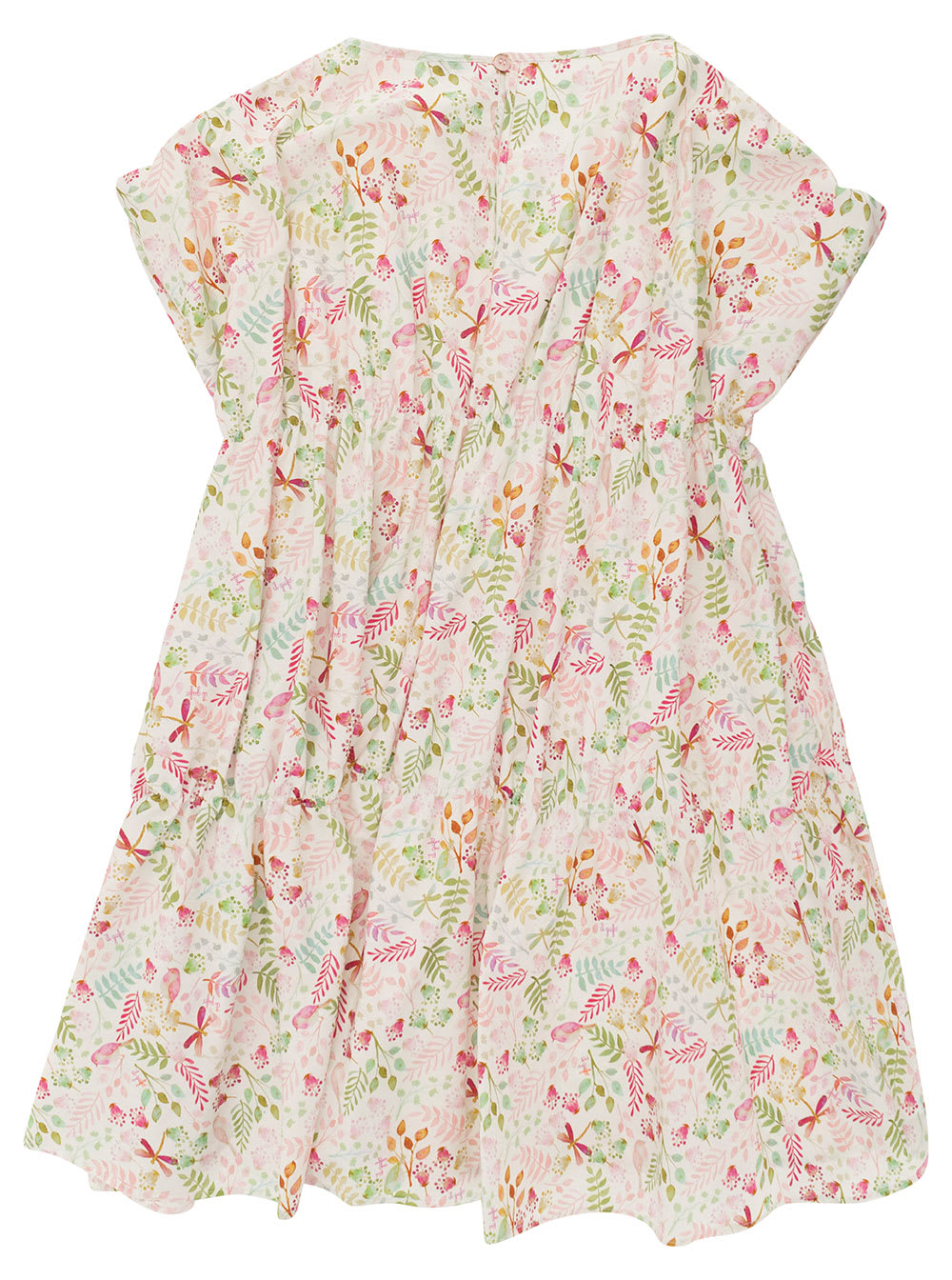 Shop Il Gufo Multicolor Crewneck Dress With All-over Flower Print In Cotton Girl In Pink