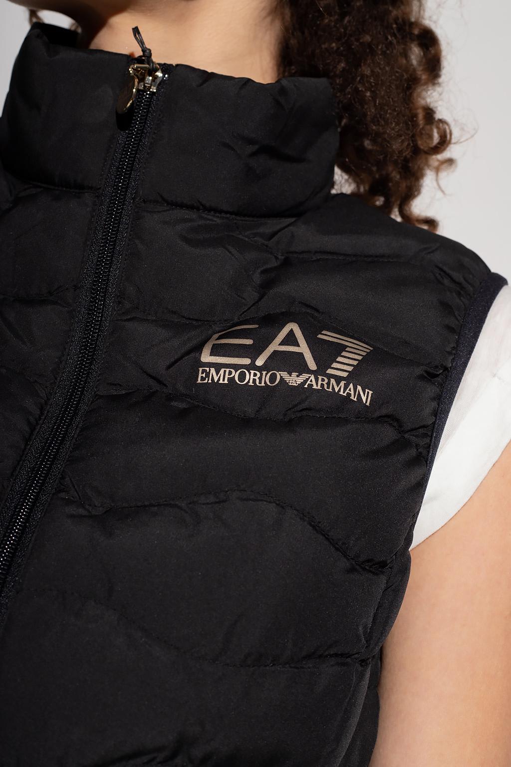 Shop Ea7 Emporio Armani Insulated Vest With Logo In Black