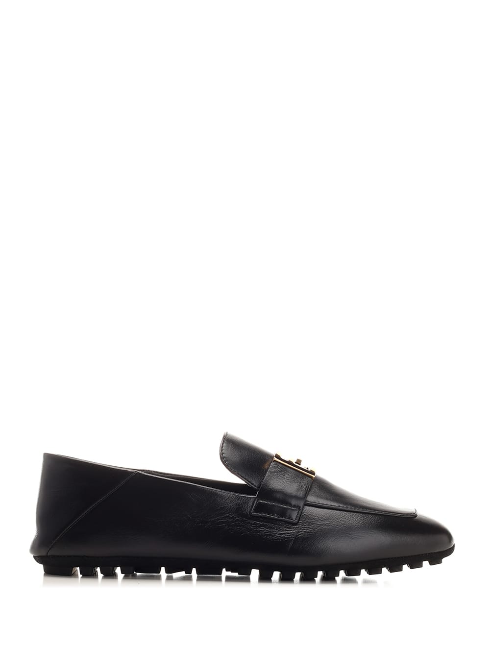 Shop Fendi Baguette Driver Loafer With Ff Motif In Nero