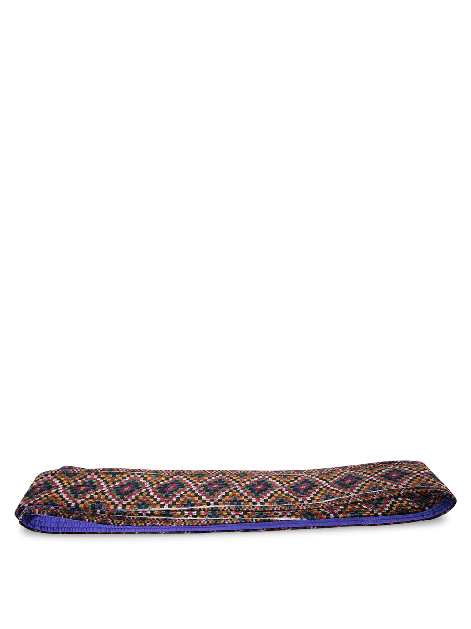 Shop Pierre-louis Mascia Kansada Blue Jacquard Fabric Belt