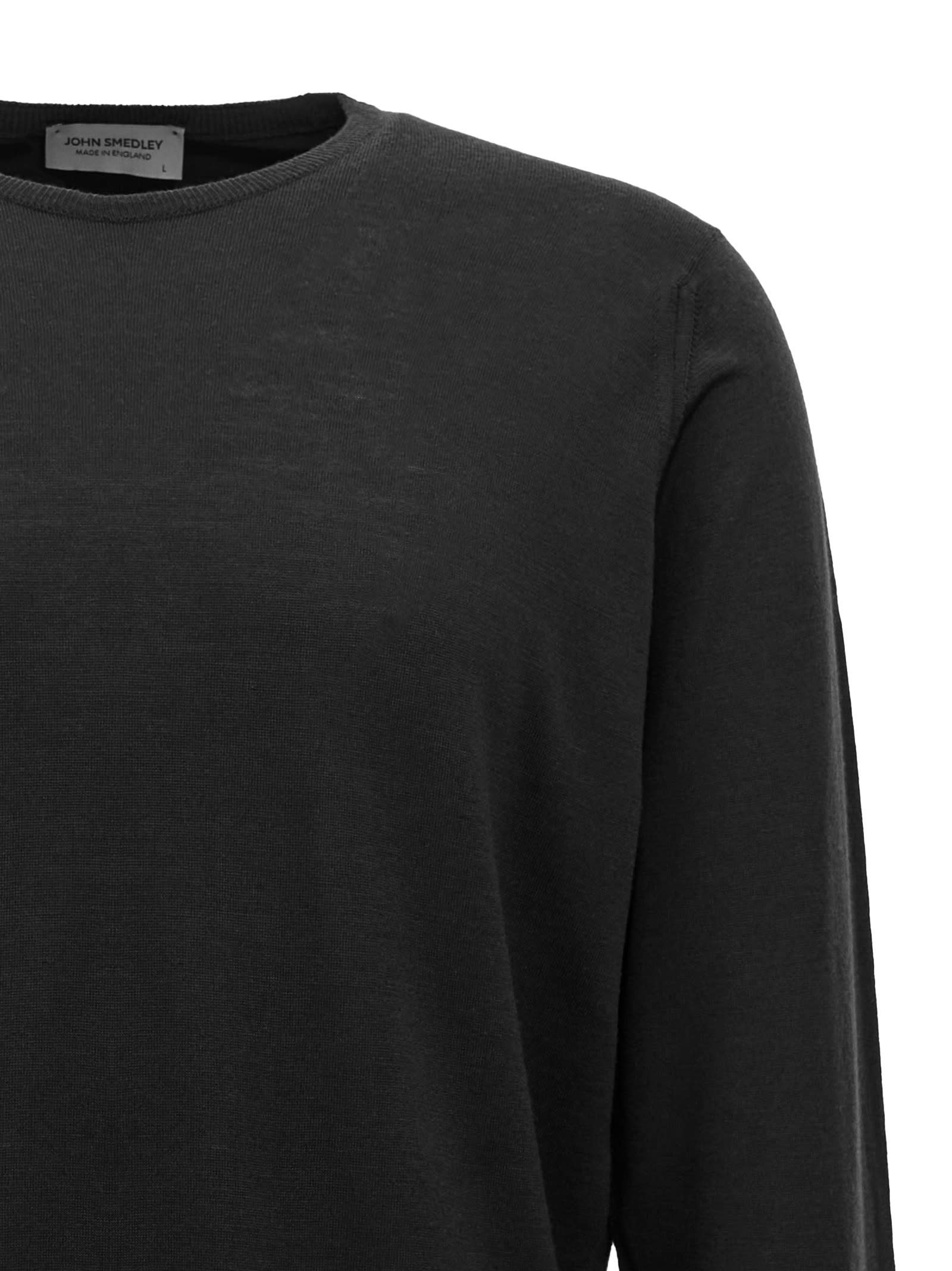 John Smedley Marcus Crewneck Virgin Wool Sweater In Black