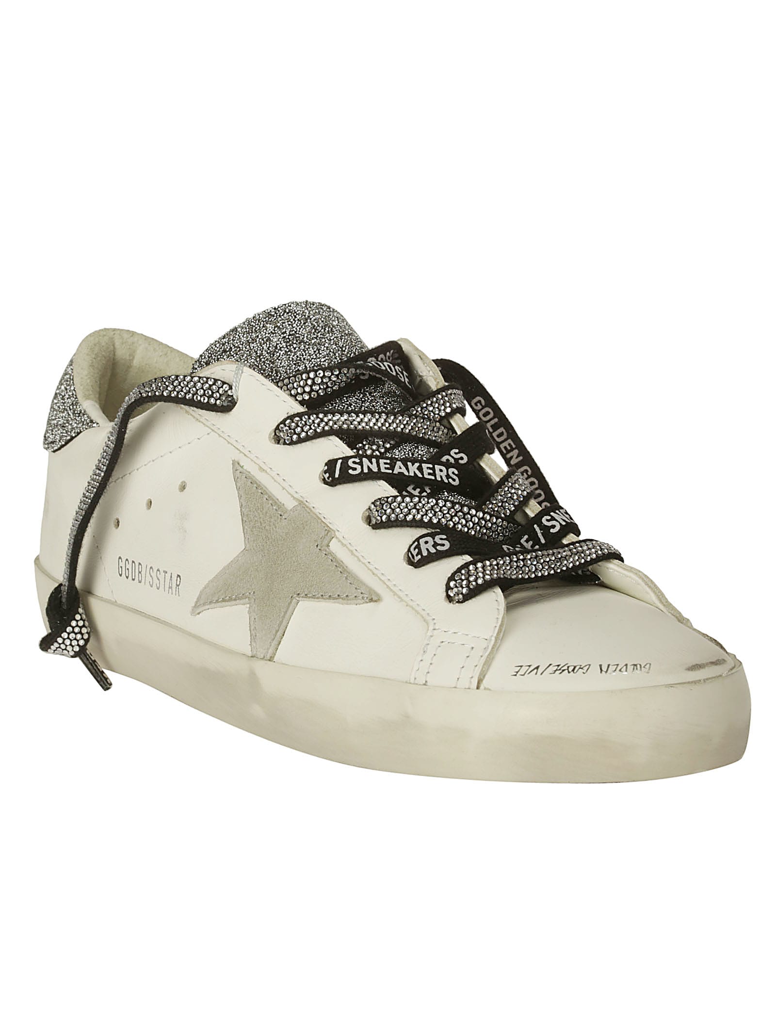 Shop Golden Goose Super-star Leather Upper In White/light Grey/black Silver