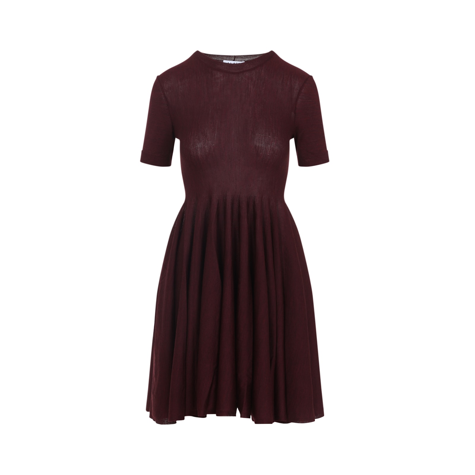 Alaïa Alaia Flared Dress With Short Sleeves In Burgundy