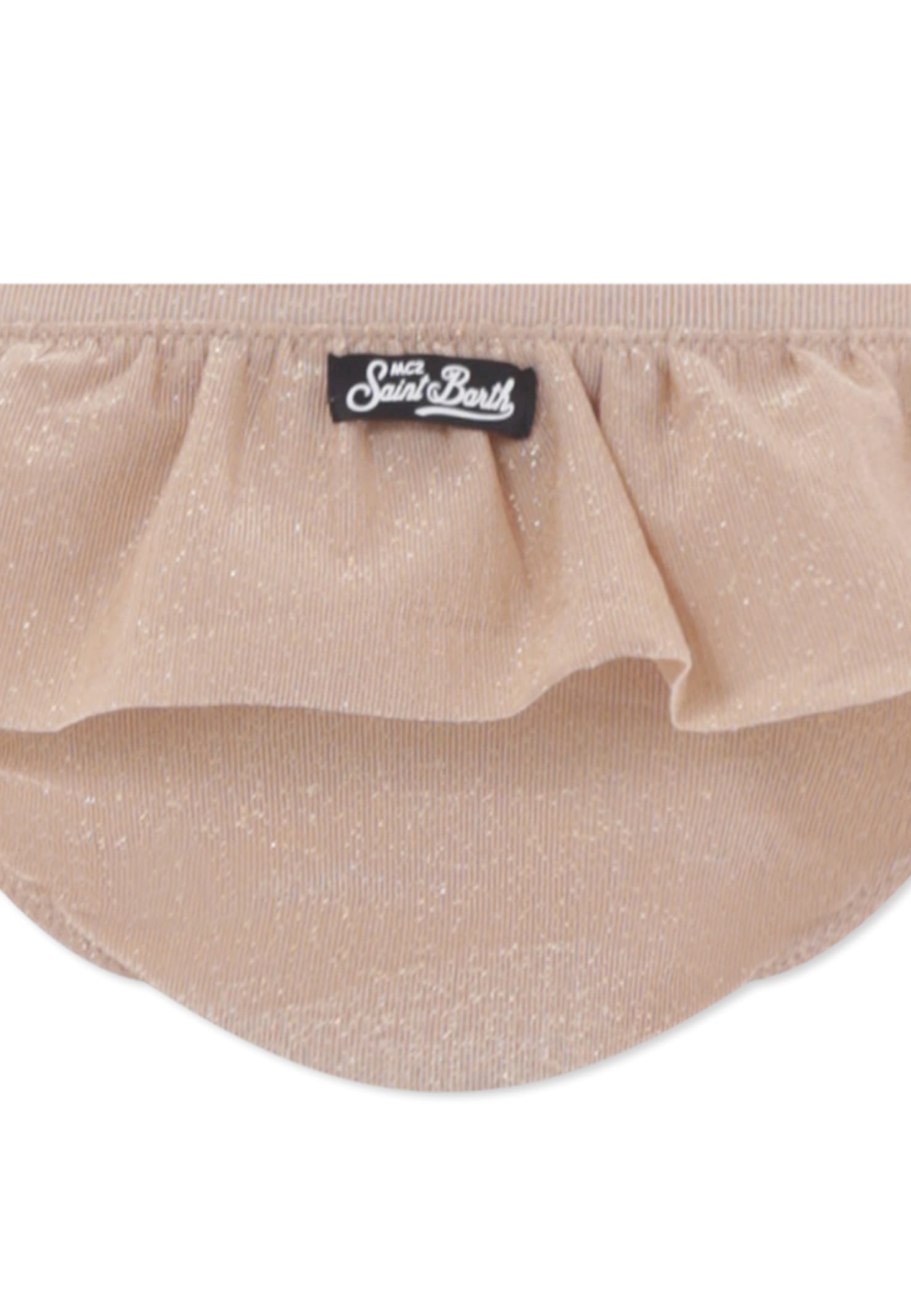 Shop Mc2 Saint Barth Gold Bikini For Girl With Logo