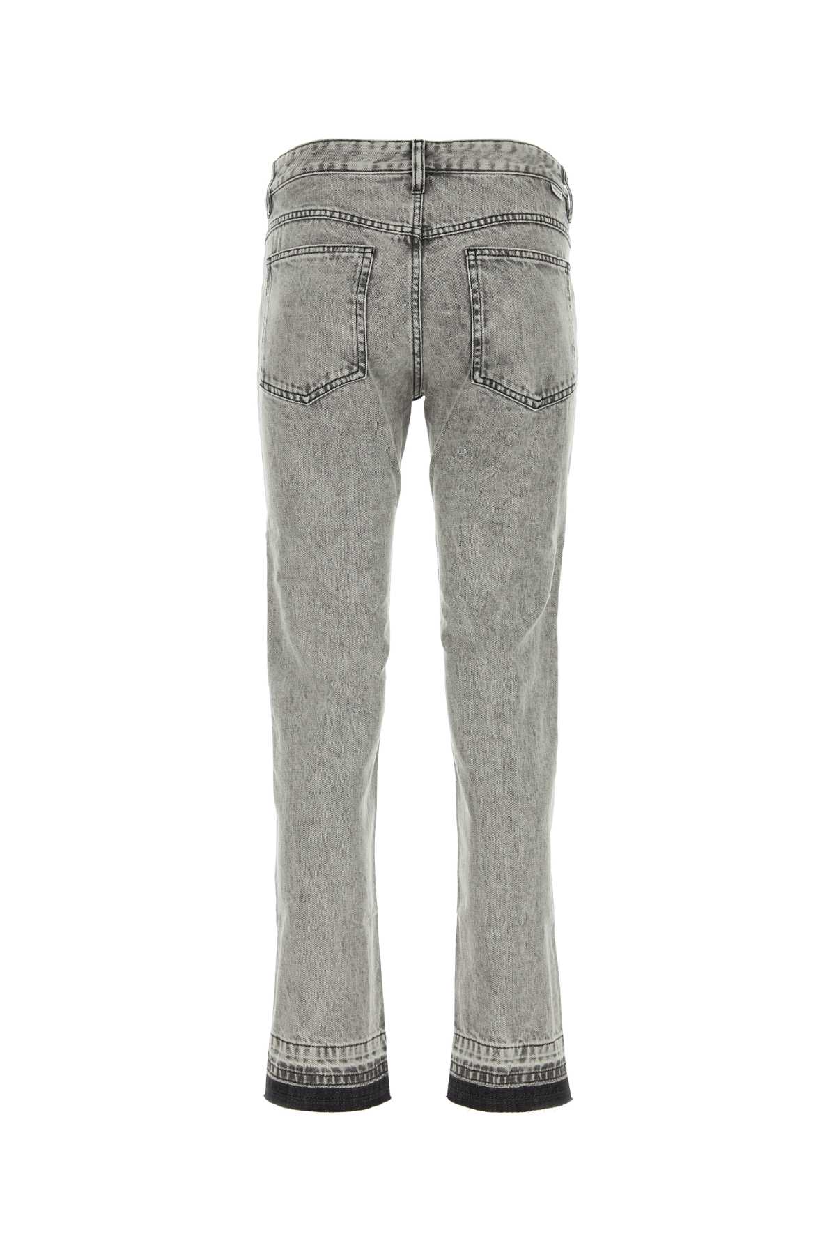 Marant Etoile Grey Denim Sulanoa Jeans In Lightgrey
