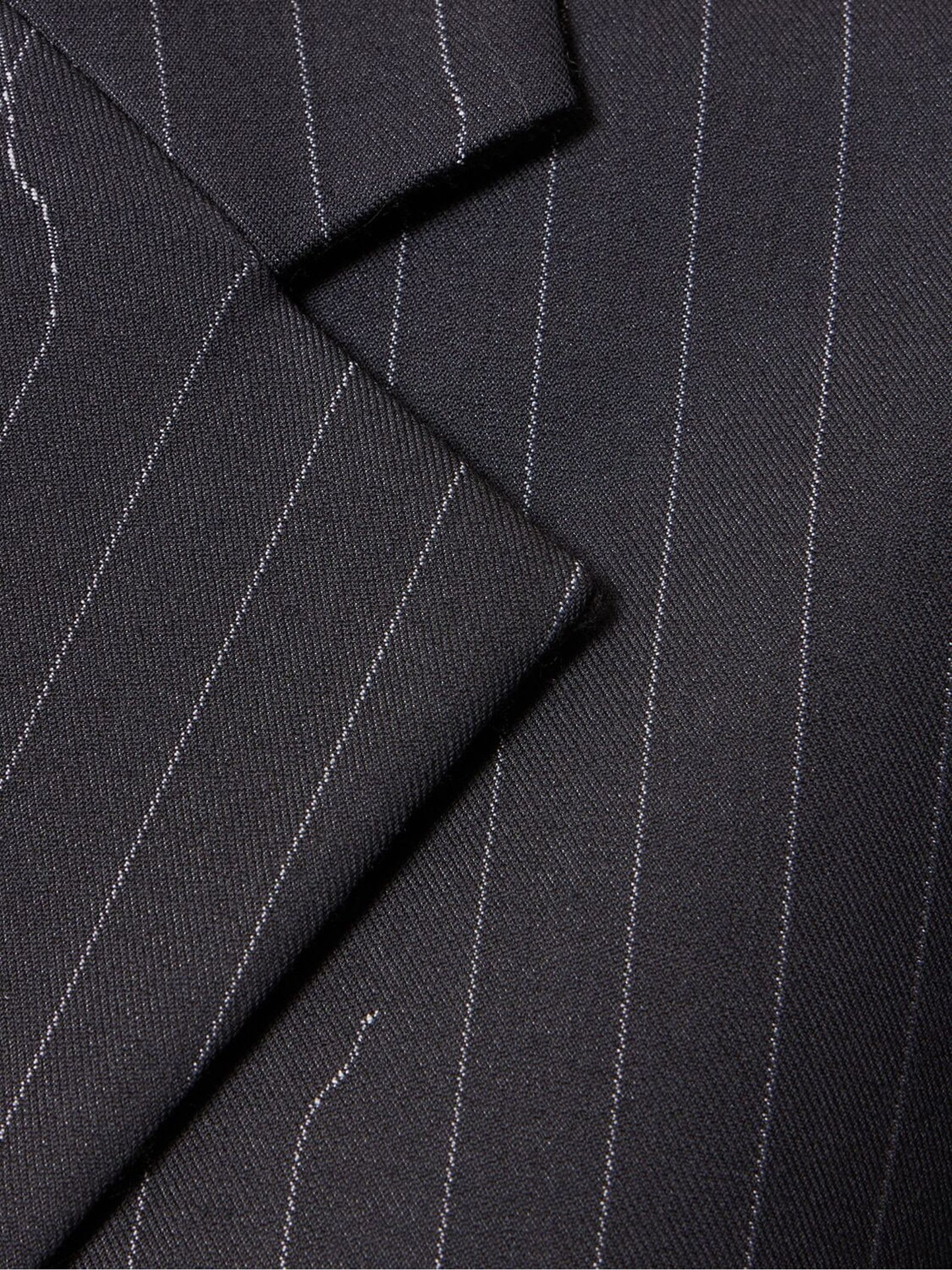 Shop Off-white Pinstripe-pattern Virgin Wool-blend Blazer In Grey