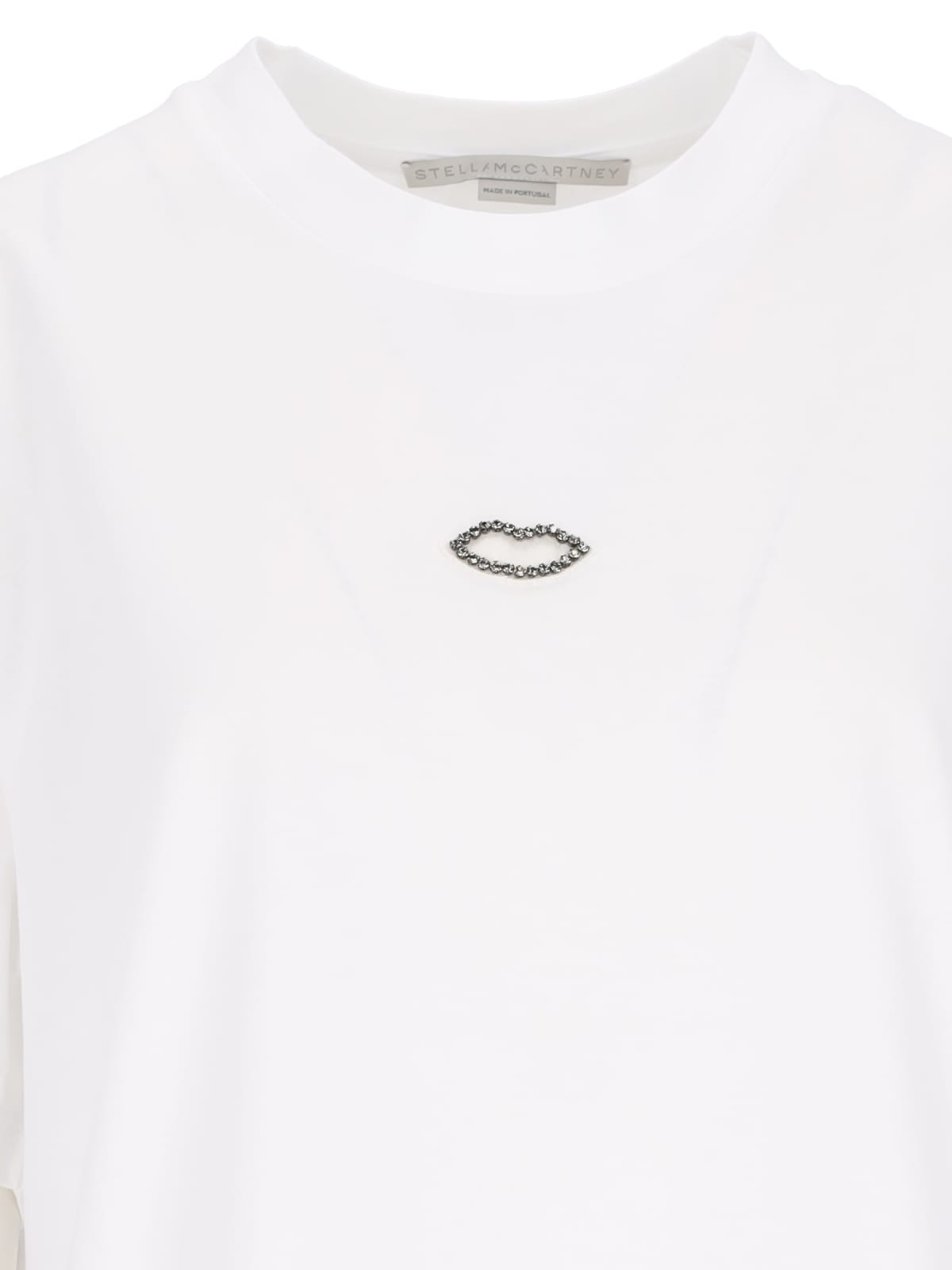 Shop Stella Mccartney Rhinestone T-shirt In White