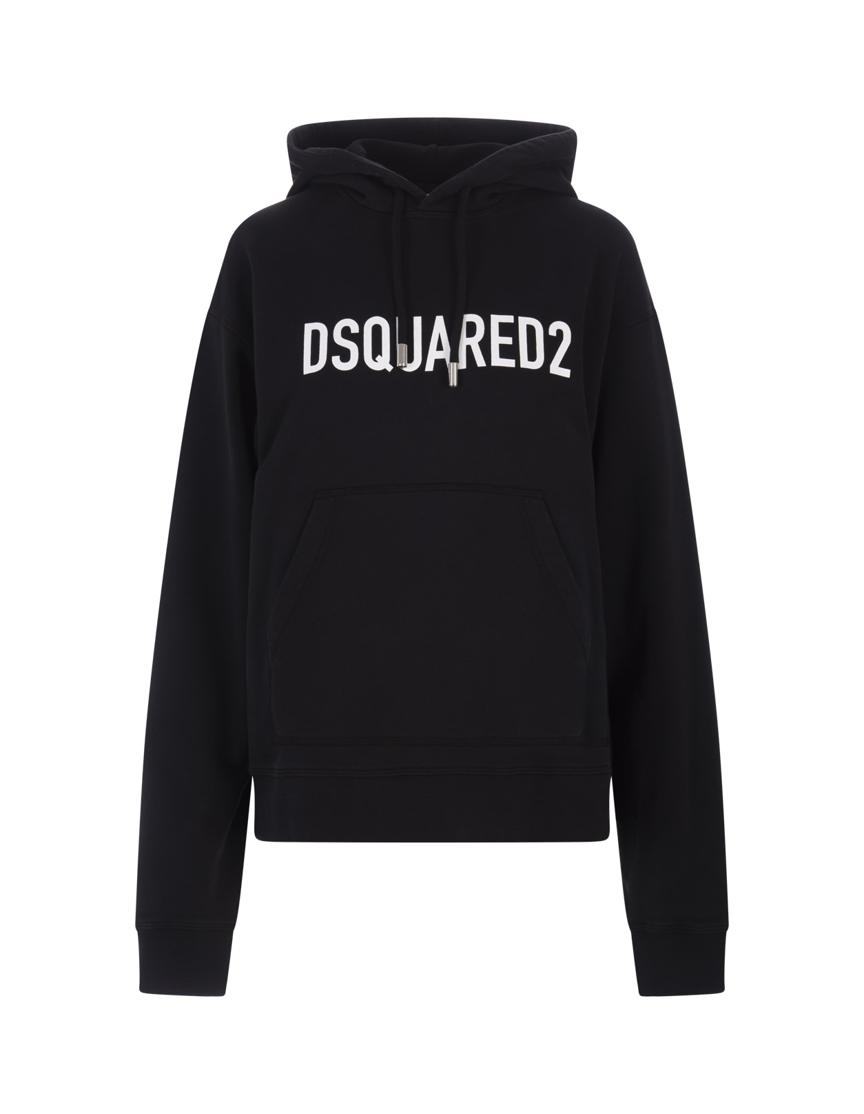 DSQUARED2 WOMAN BLACK HOODIE WITH LOGO