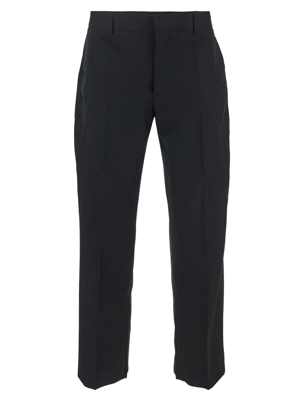 Shop Off-white Ow Embroidered Trousers In Black