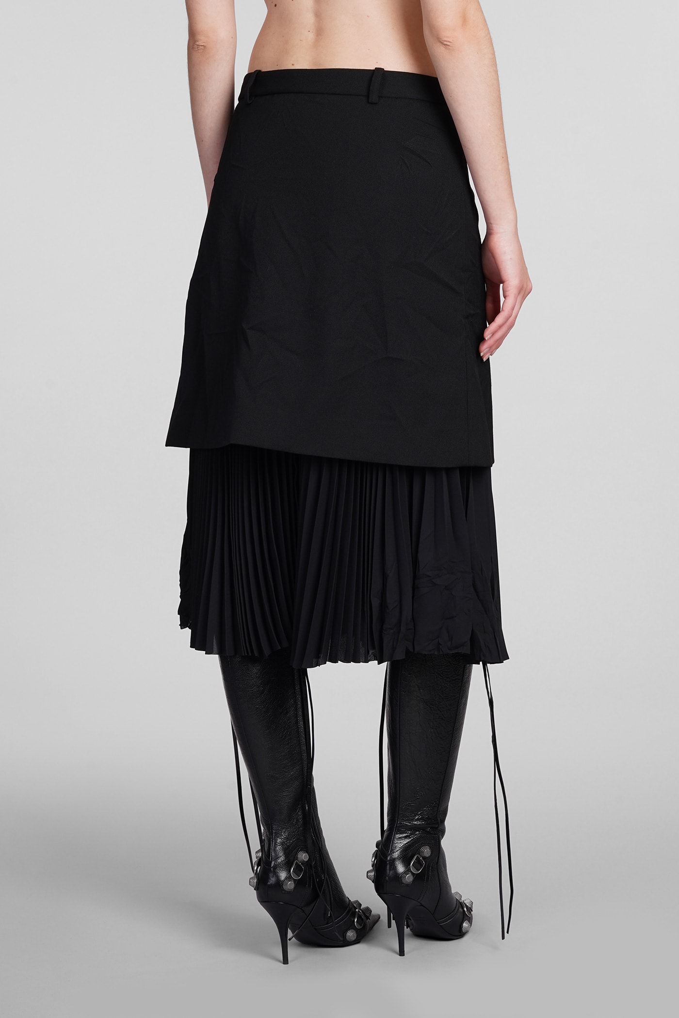 Shop Balenciaga Skirt In Black Wool