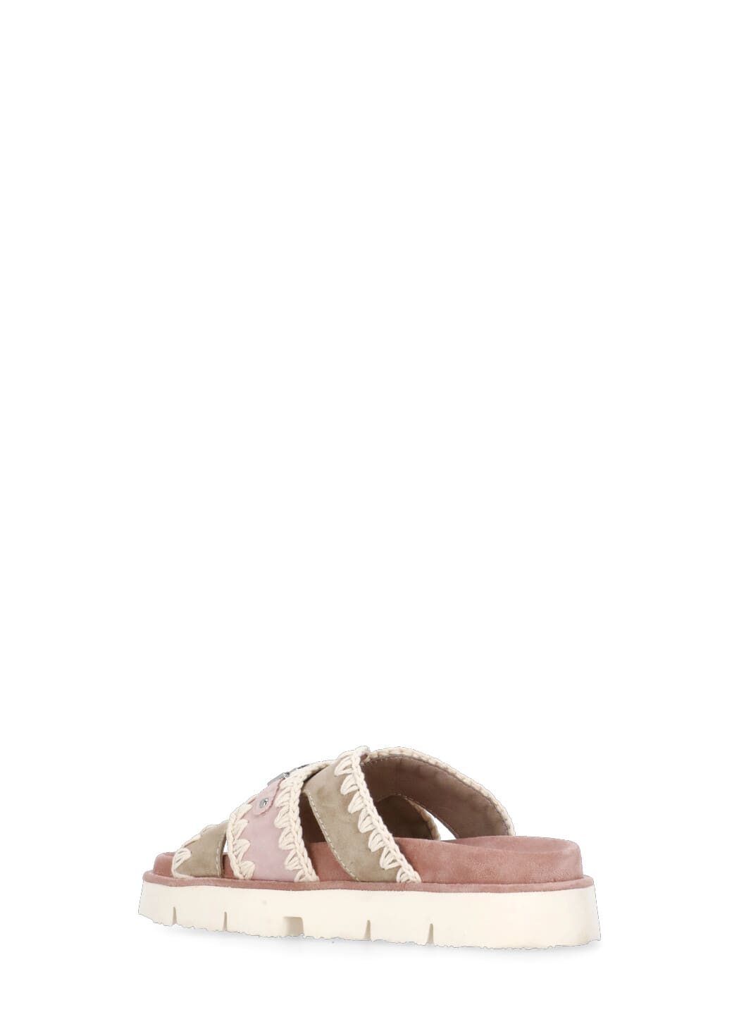 Mou Bio Sandal Flats In Rose-pink Suede
