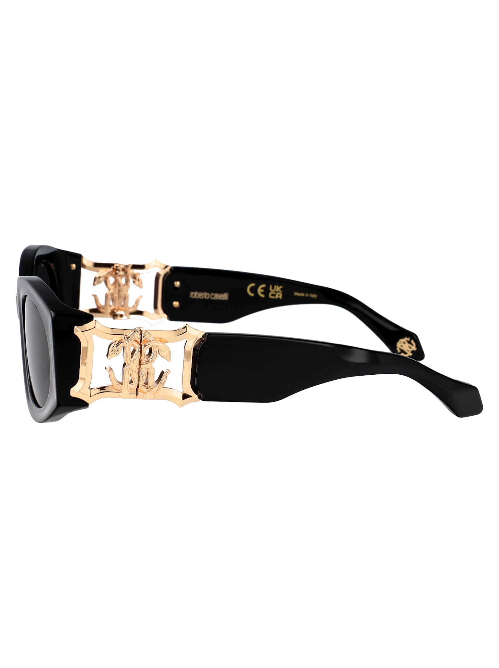 Roberto Cavalli Src064 Sunglasses In Nero Lucido