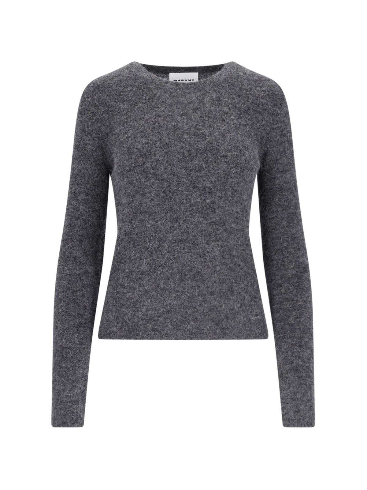 Shop Marant Etoile Obira Crop Sweater In Grey