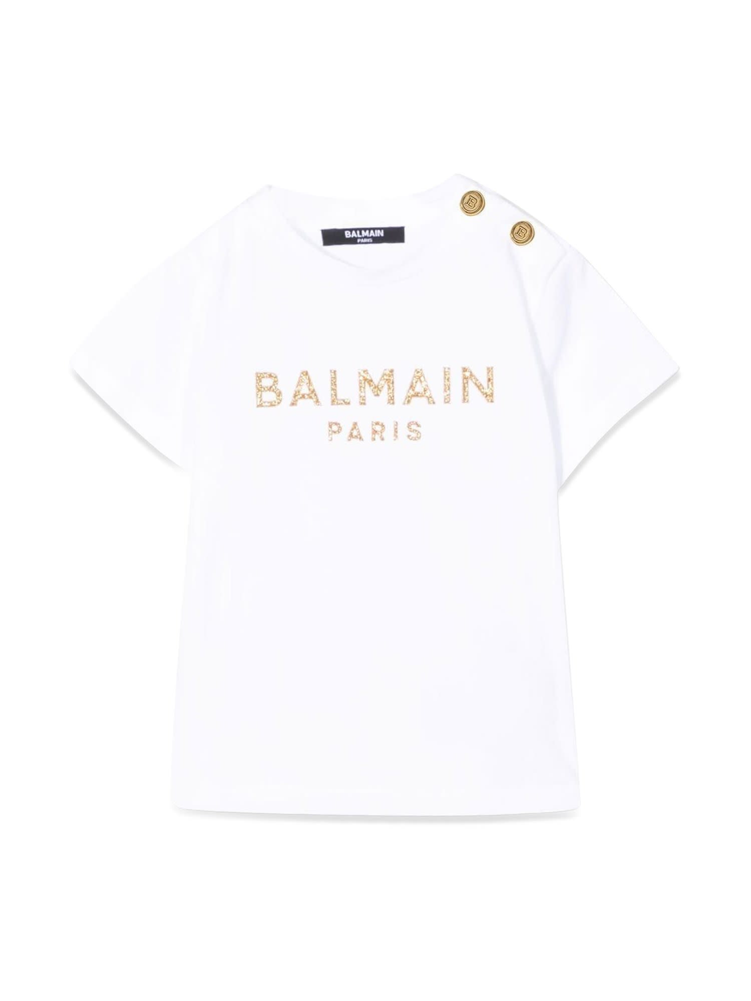 Balmain Short Sleeve T-shirt Logo And Buttons