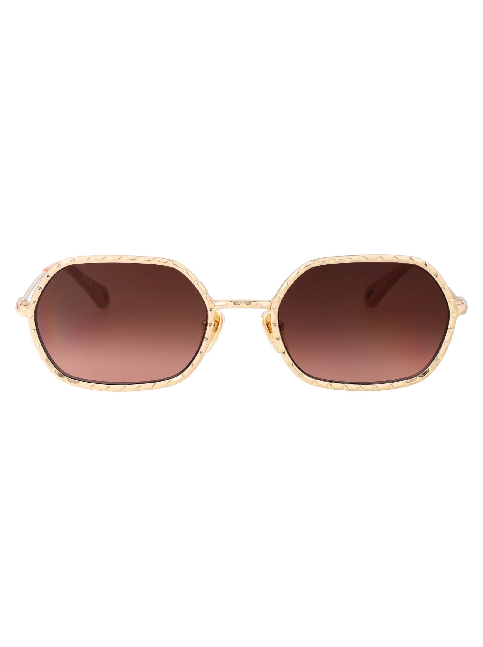 Chloé Ch0231s Sunglasses In 002 Gold Gold Copper