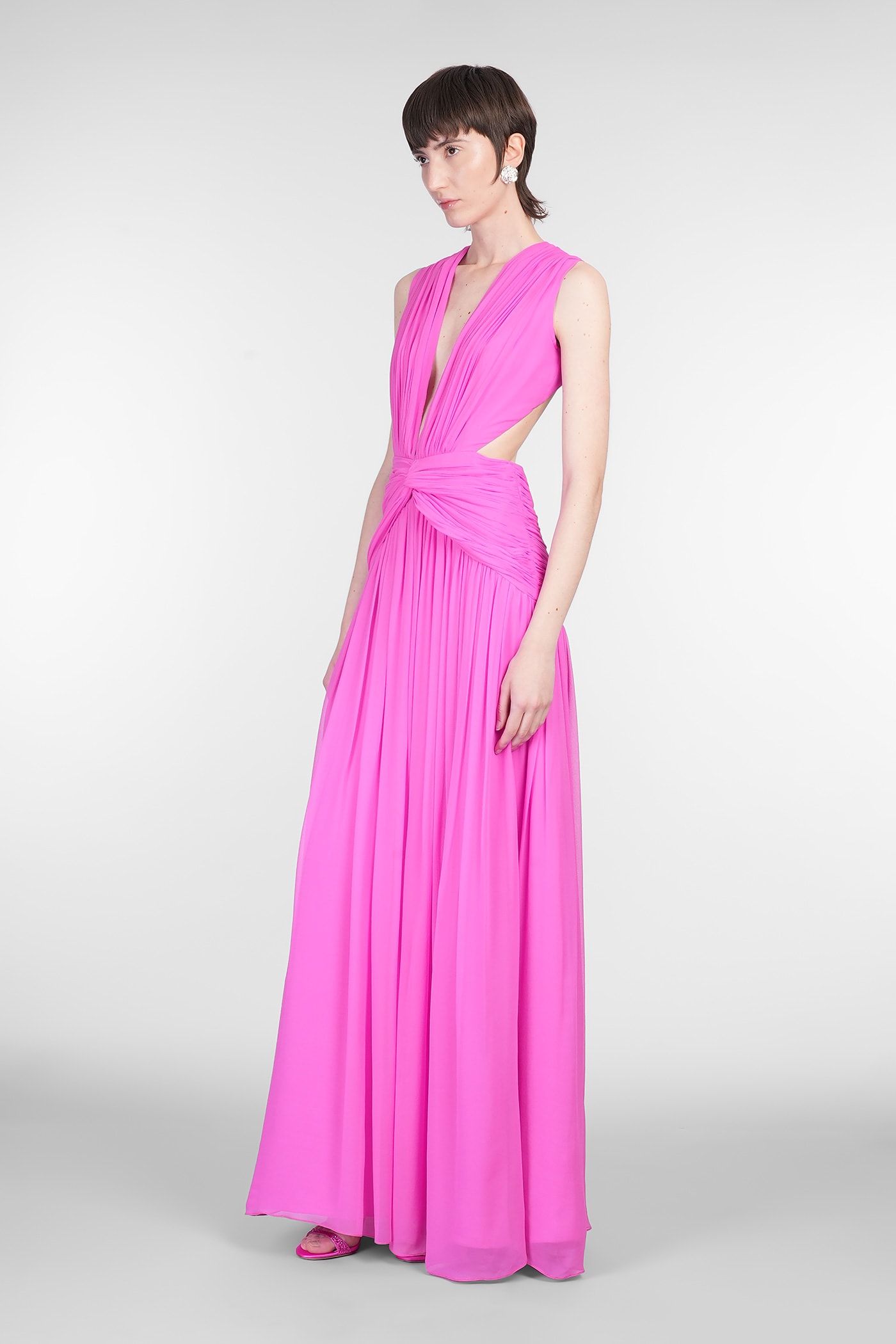 Costarellos Luccia Dress Woman In Fuxia Silk