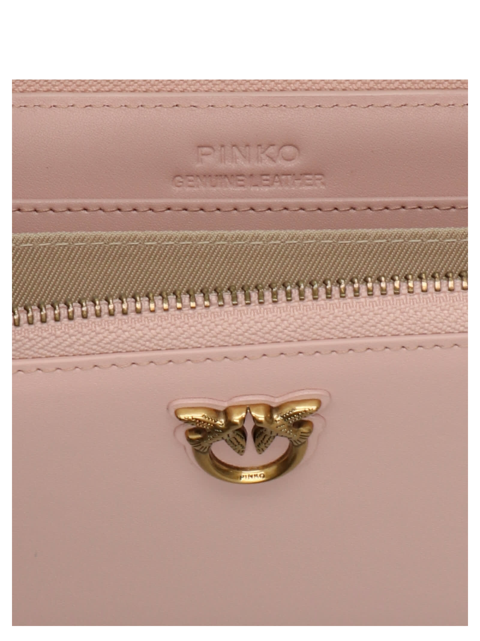 Shop Pinko Zip Around Wallet In Pale Pink
