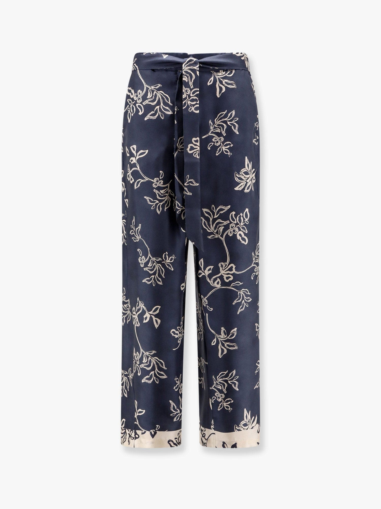 Shop 's Max Mara Cinzia Silk Trouser With Floral Print In Blue