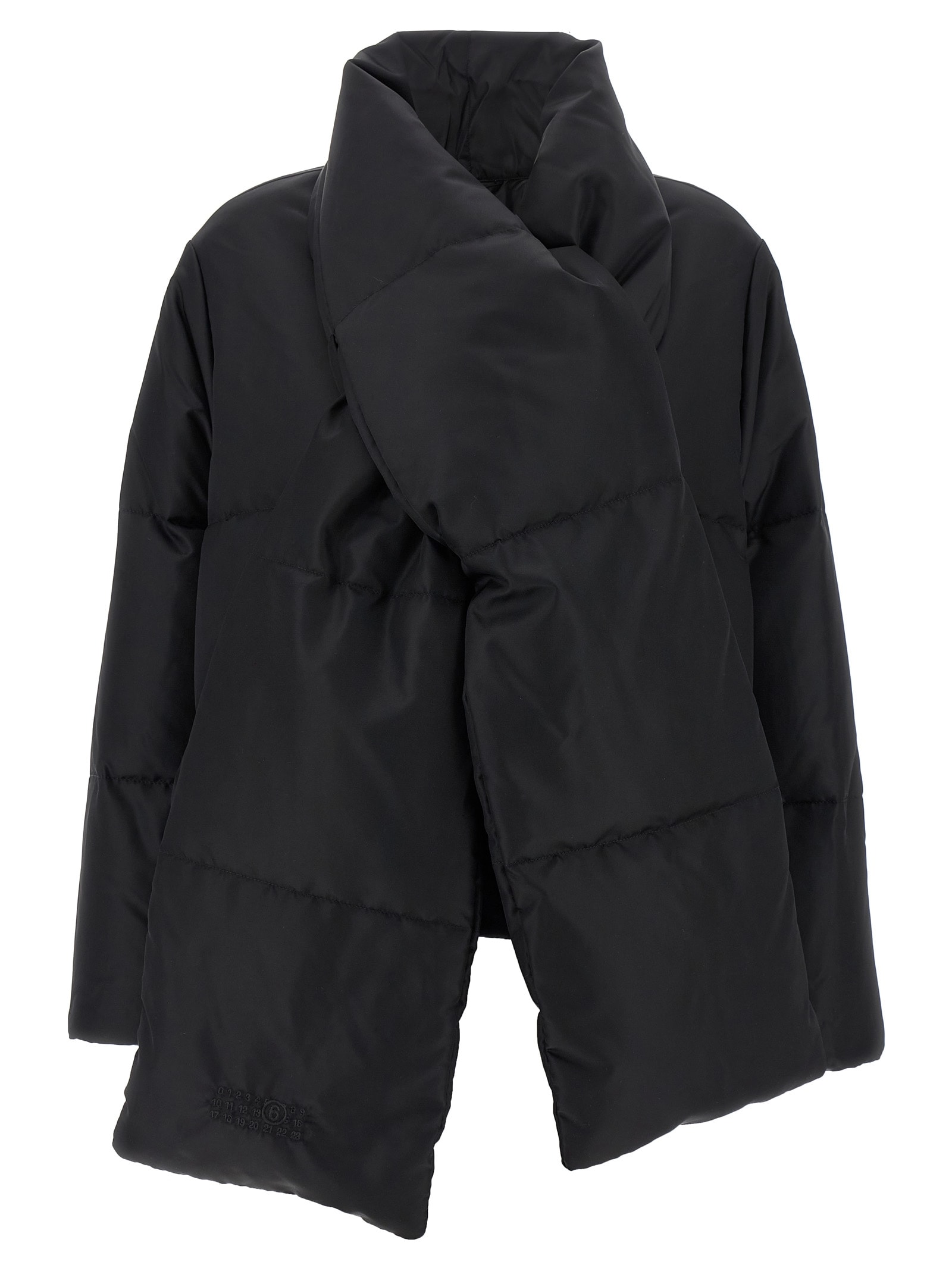Mm6 Maison Margiela Mm6 By Maison Margiela Scarf Down Jacket In Black