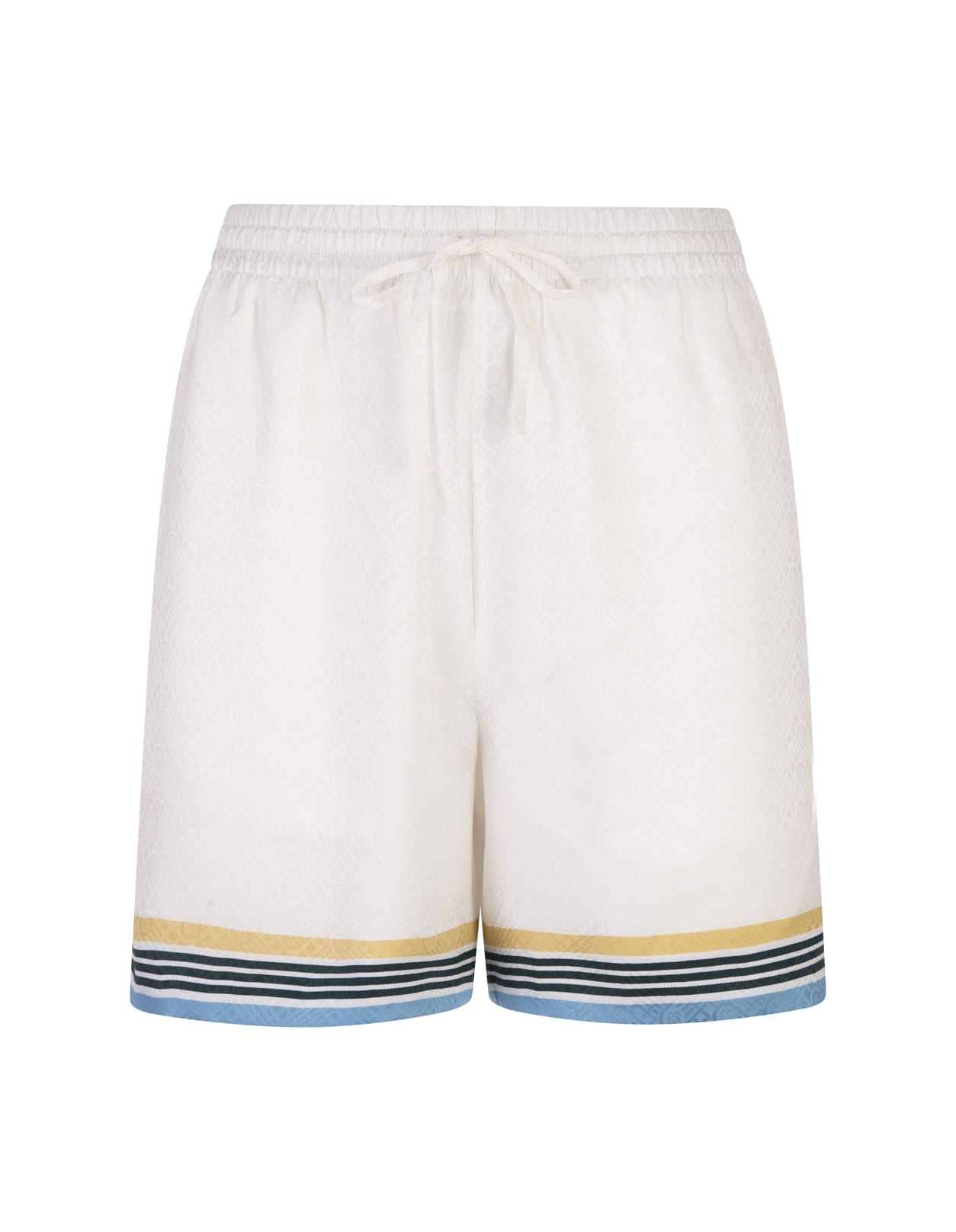 Shop Casablanca Casa Way Silk Shorts In White