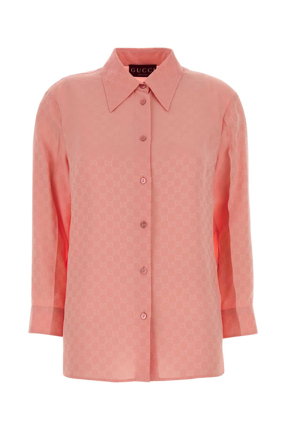Gucci Long Sleeve Shirt Regular Collar In Pink