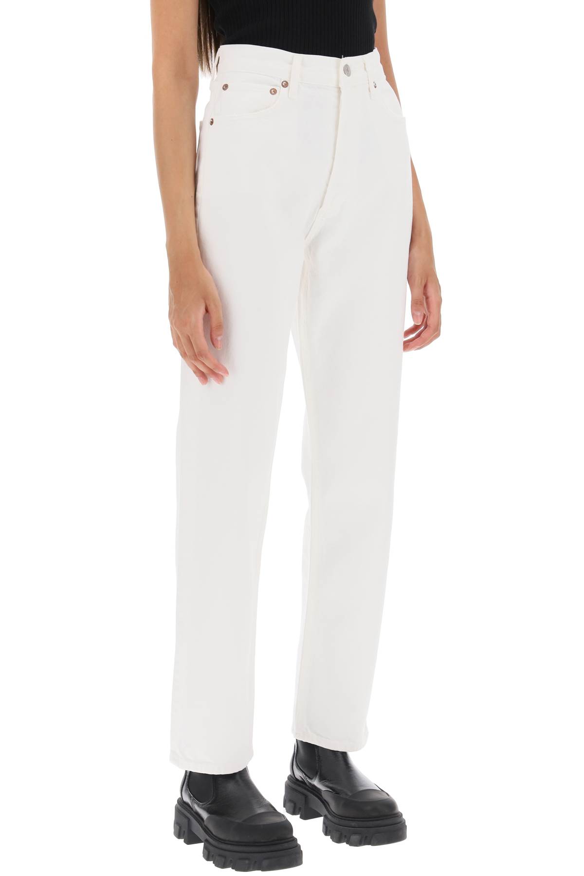 Agolde Toni Mid Rise Straight Fit Jean In Radiate In Marshmallow