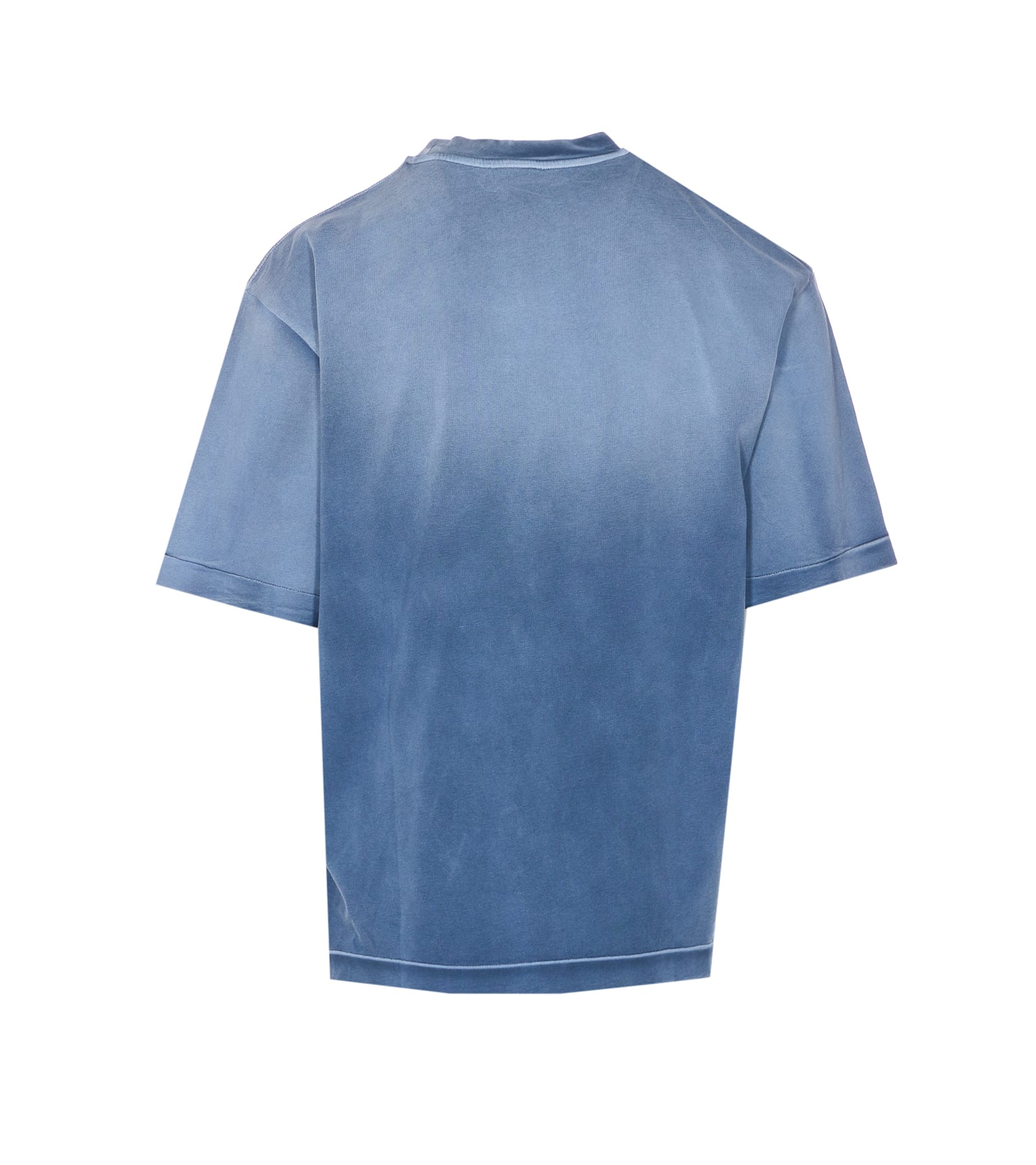 Off-white Vintage Round Neck Short Sleeve T-shirt In Blue
