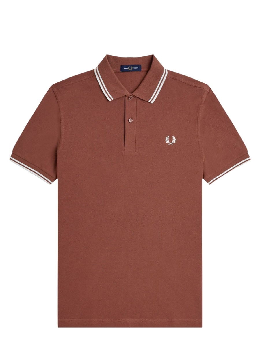 Fred Perry Burberry Check Trim Sweater In Brown