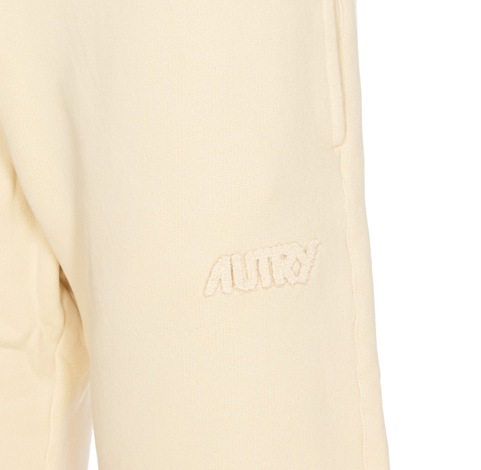 Autry Drawstring Waist Shorts Side Pockets In Beige