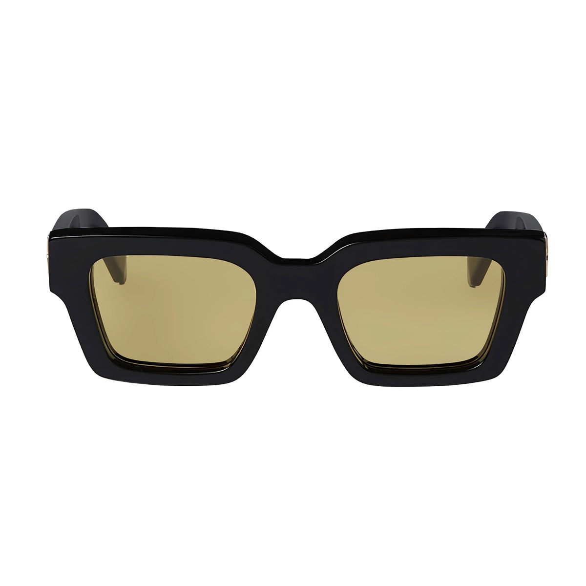 Shop Off-white Oeri126 Virgil 1018 Black Sunglasses In 1018 Black Yellow