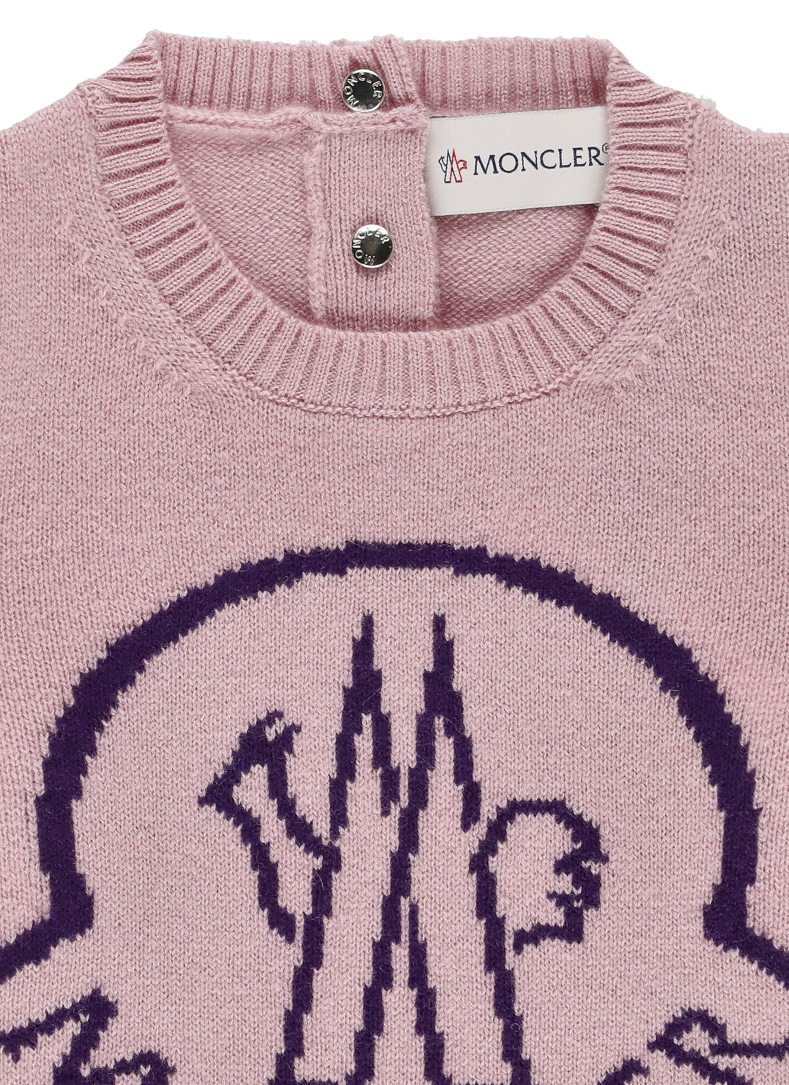 Shop Moncler Wool Dress In Pink