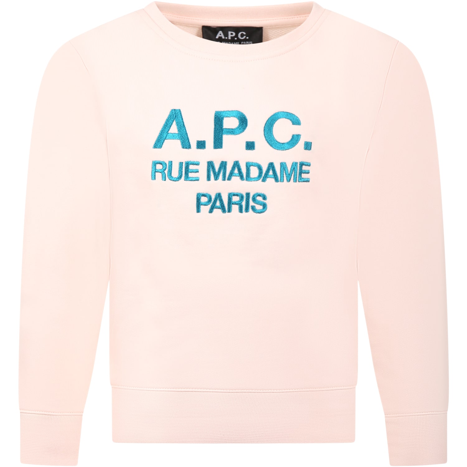 A.p.c. Kids' Pink Sweatshirt For Girl With Logo