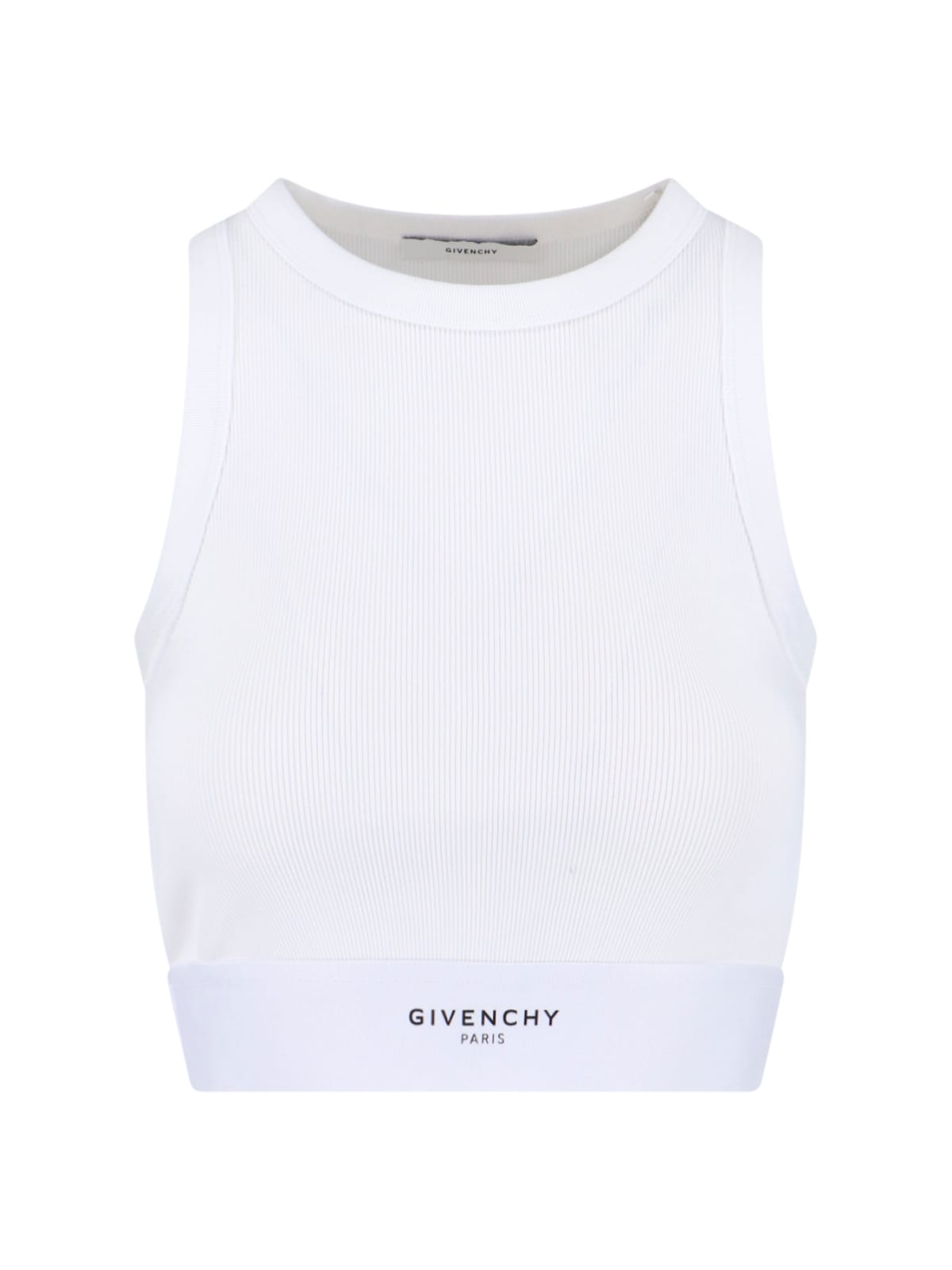 Givenchy Cropped Tank Top In Cotton With Band Clothing In White