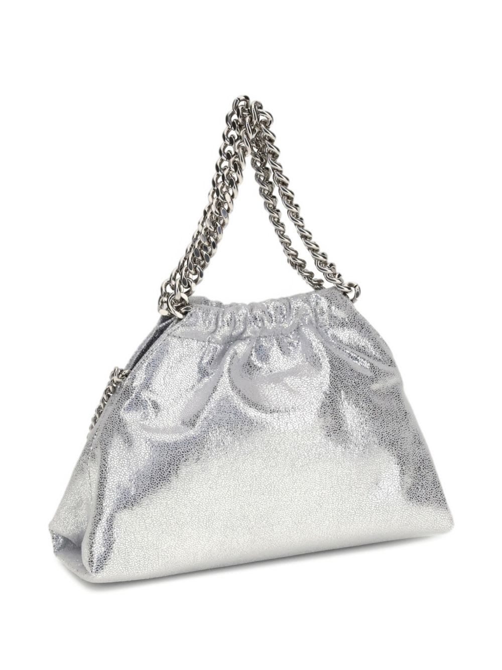 Stella Mccartney Falabella Mini Drastring Tote In Silver