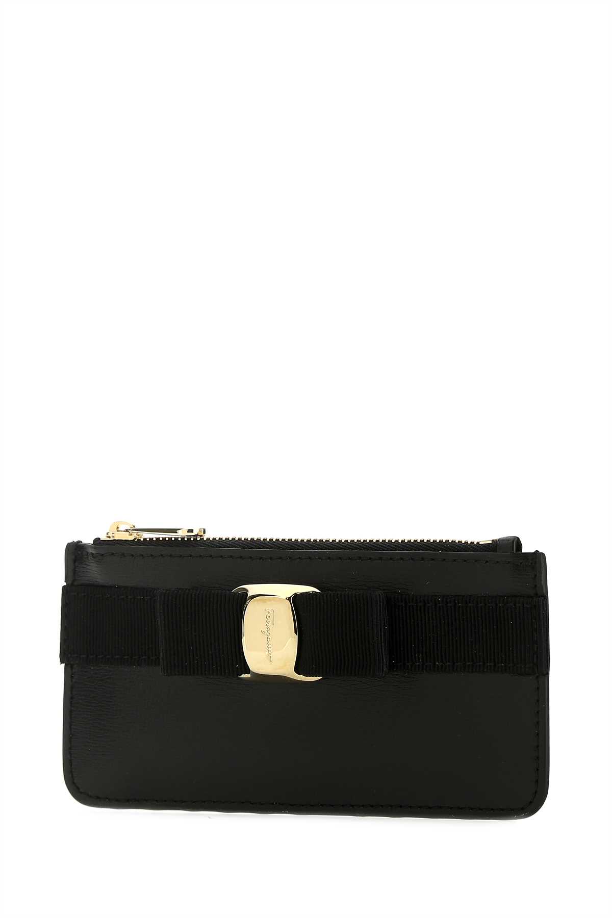 Shop Ferragamo Black Leather Coin Pursue In Nero