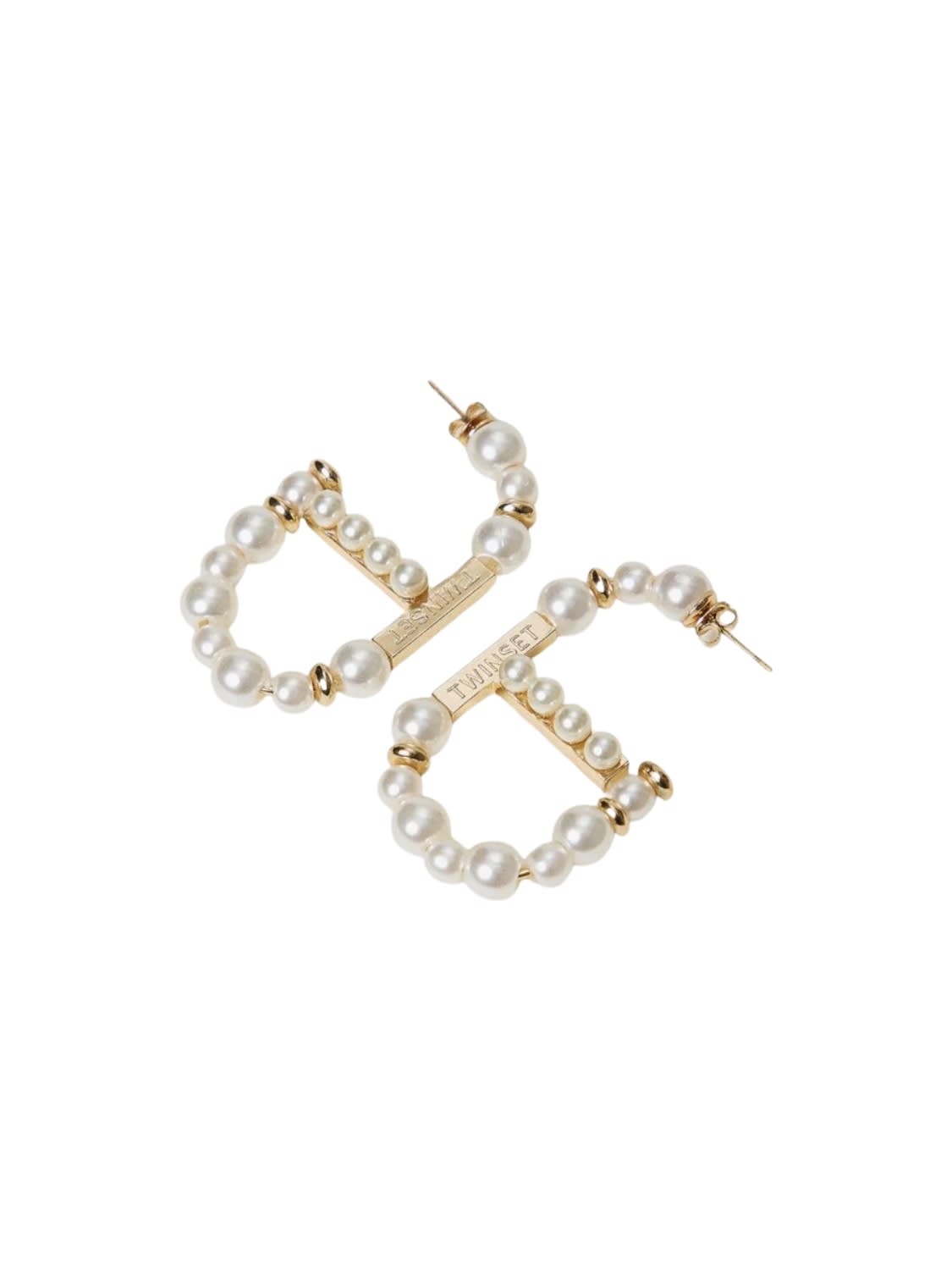 Oval-t Earrings With Pearls