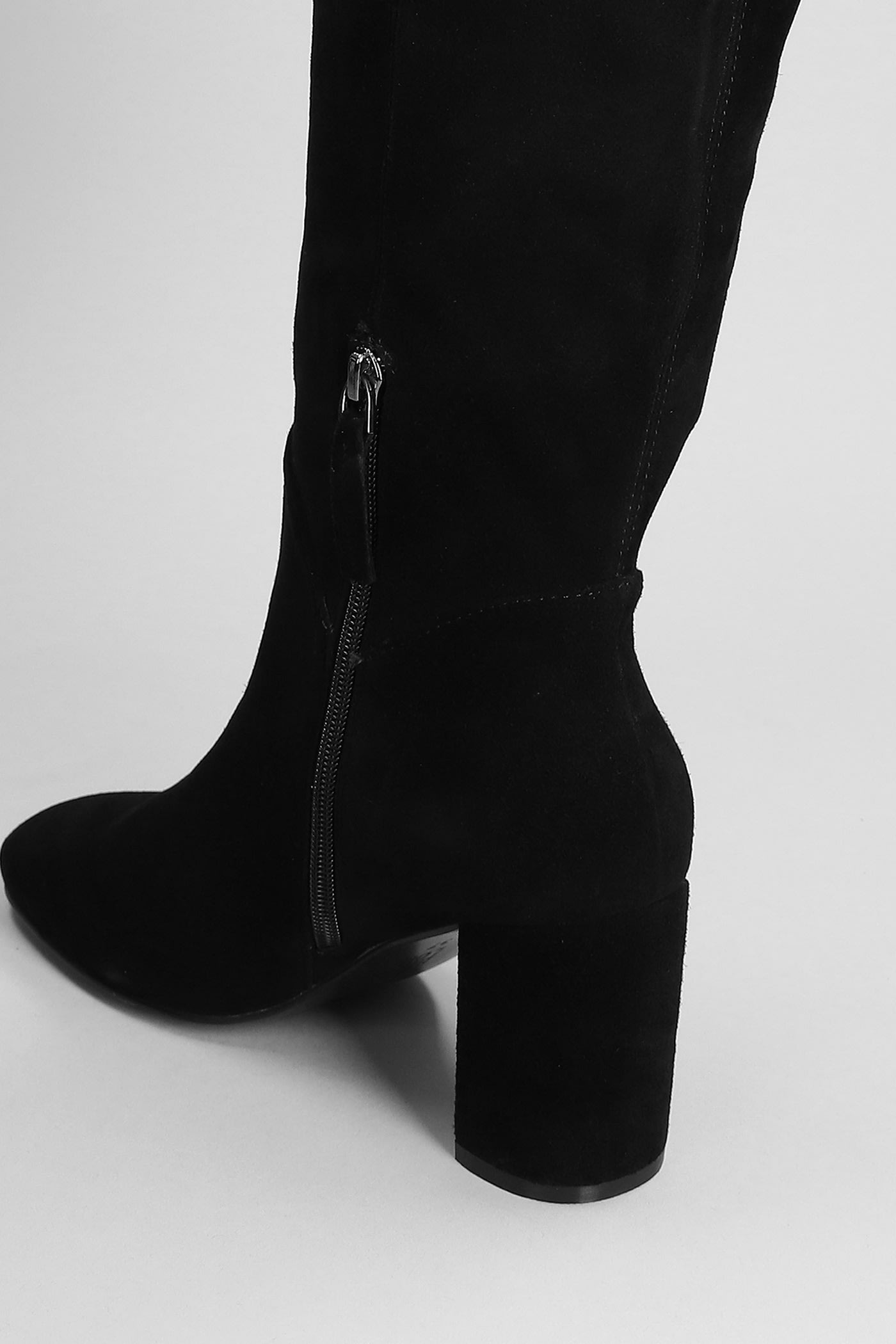 Shop Bibi Lou High Heels Boots In Black Suede
