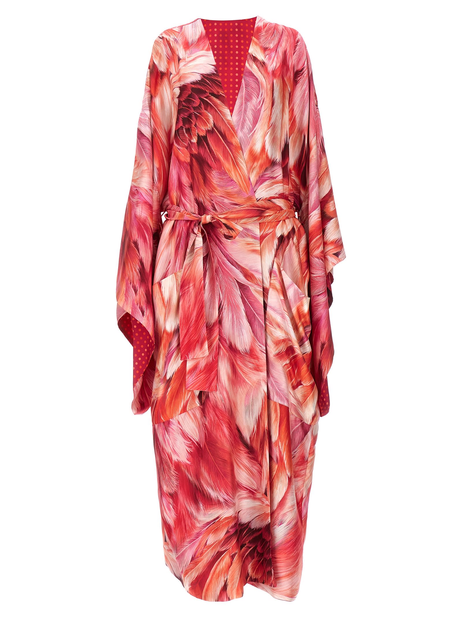 Shop Roberto Cavalli Reversible Dress In Fuchsia