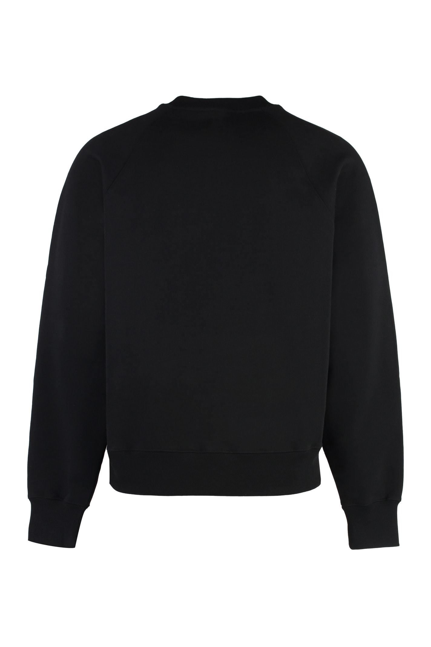 Shop Ami Alexandre Mattiussi Cotton Crew-neck Sweatshirt In Black