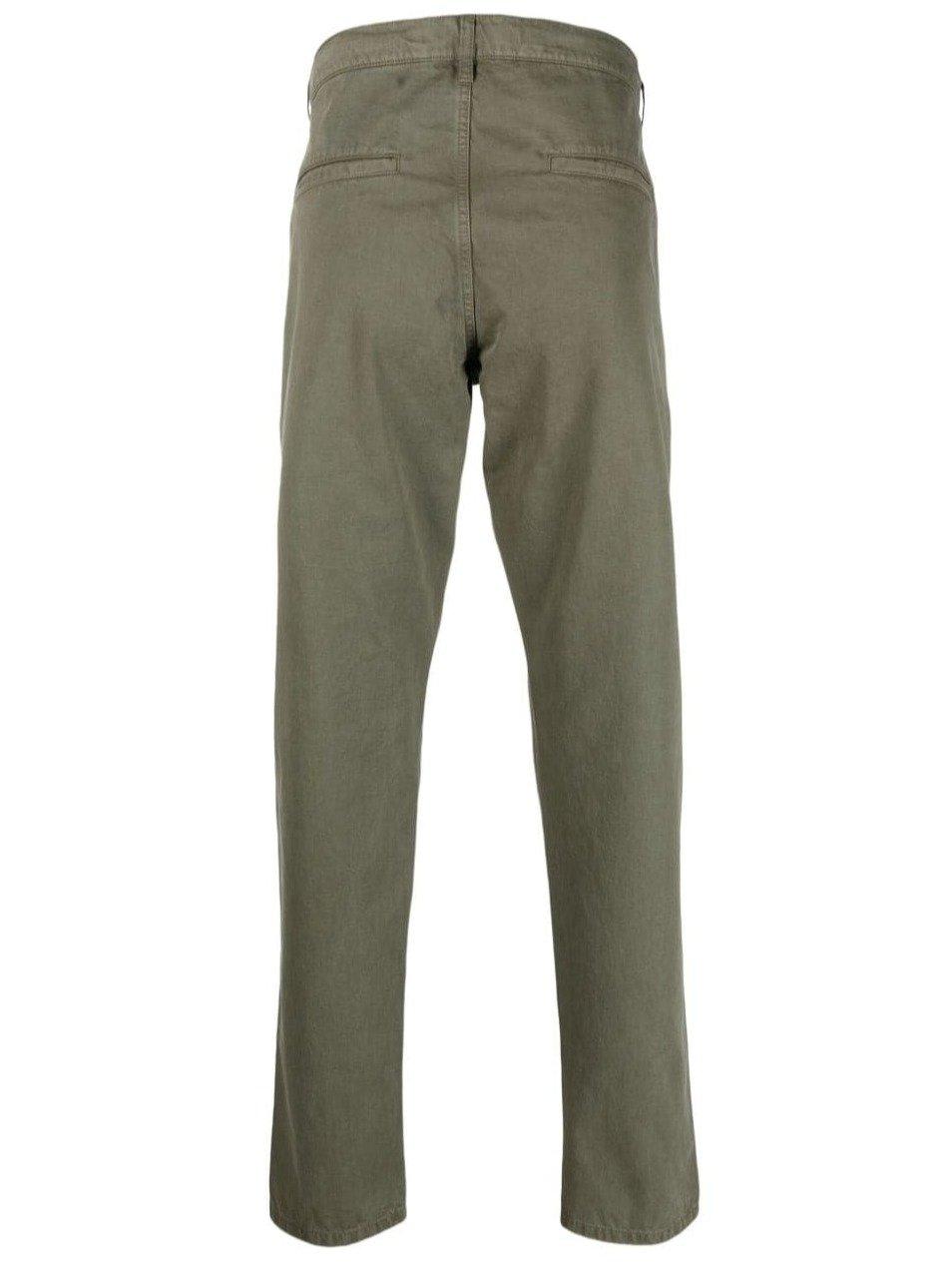 Shop Aspesi Belt-looped Straight-leg Pants In Military