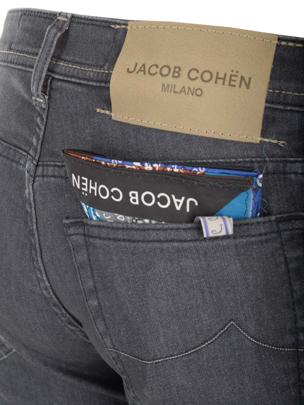 Shop Jacob Cohen Super Stretch Gray Nick Jeans In Grey