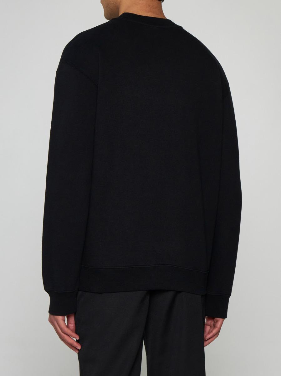 Shop Jacquemus Gros Grain Cotton Sweatshirt In Black