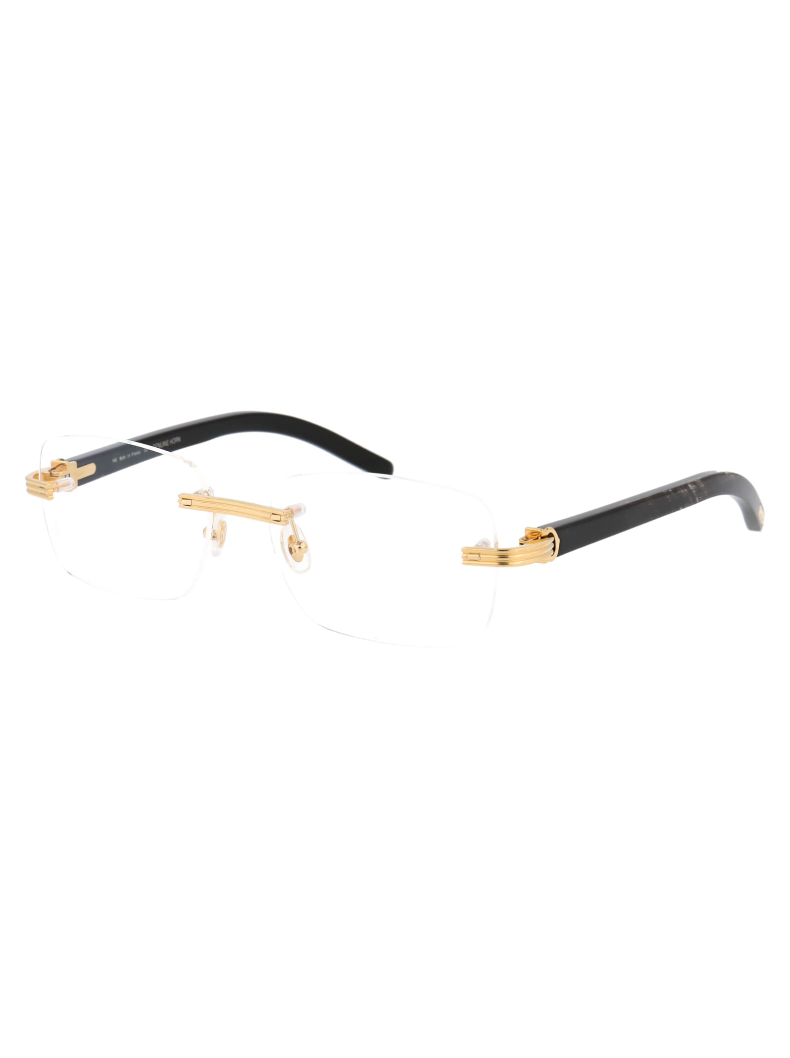 Shop Cartier Ct0286o Glasses In 001 Gold Black Transparent