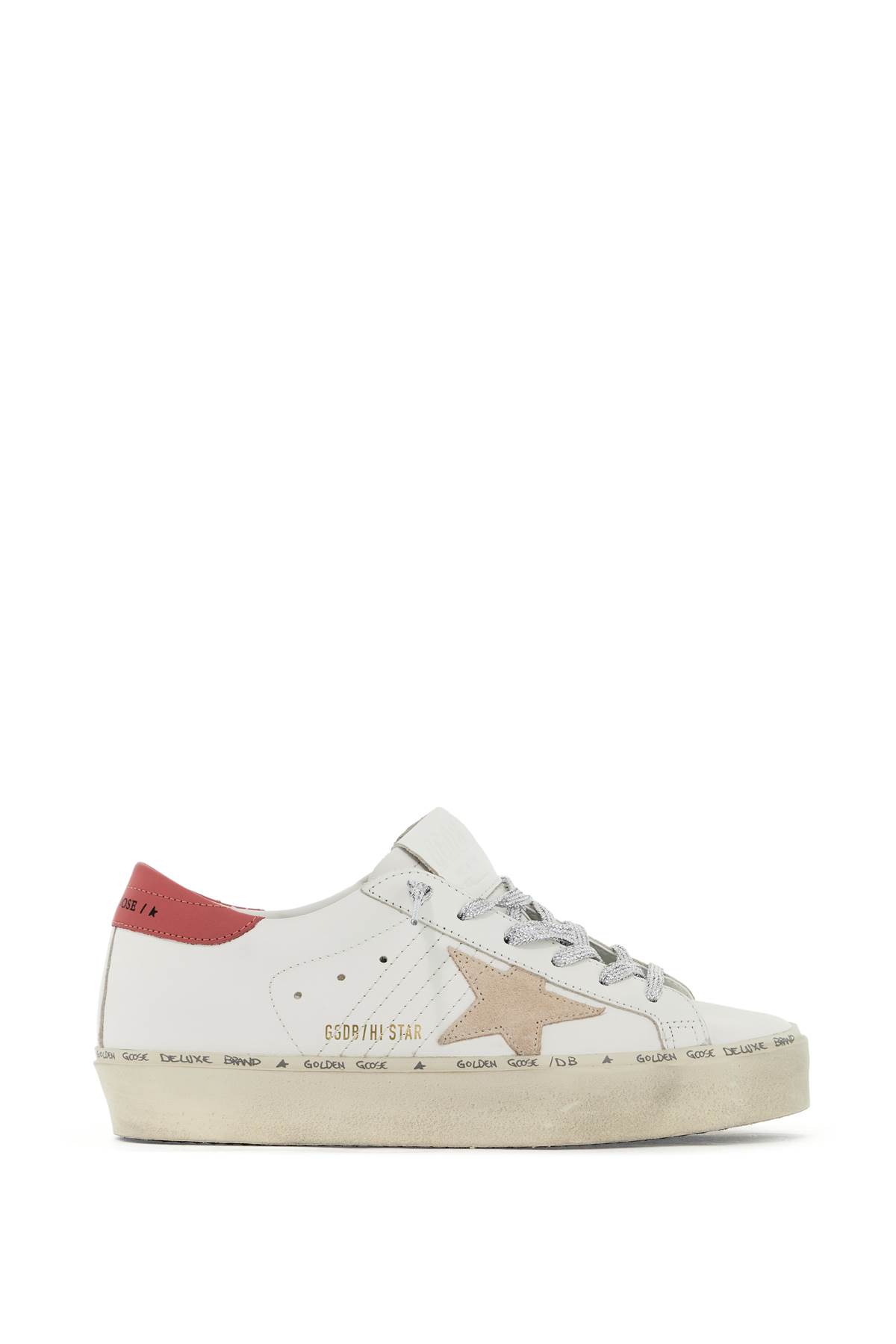 Shop Golden Goose Hi Star Sneakers In White/taupe/mineral Red (white)