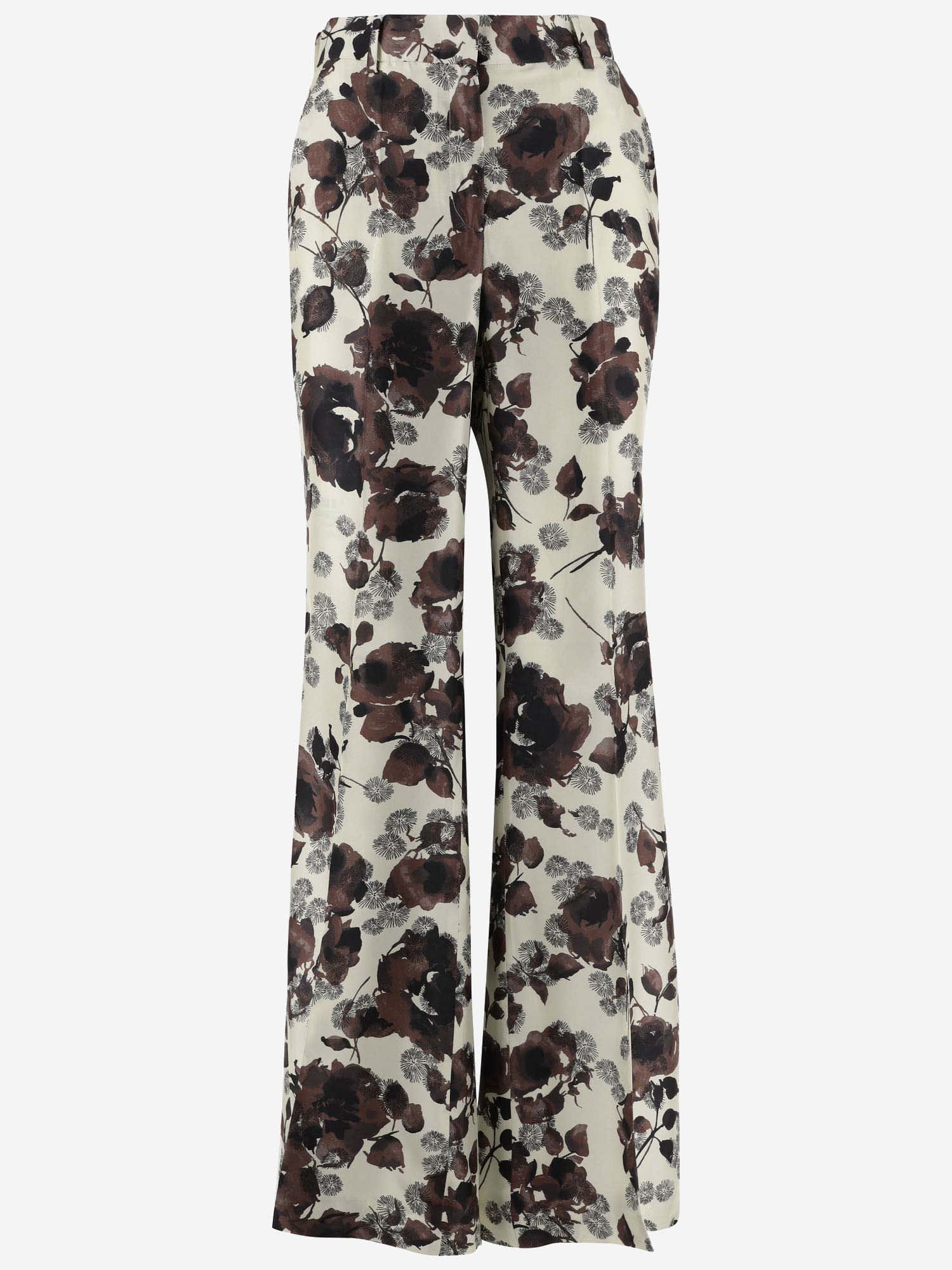 Silk Pants With Floral Pattern