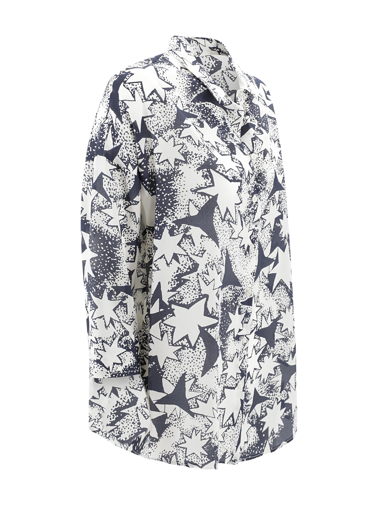 Shop Weekend Max Mara Printed Silk Flared Shirt In Fantasia