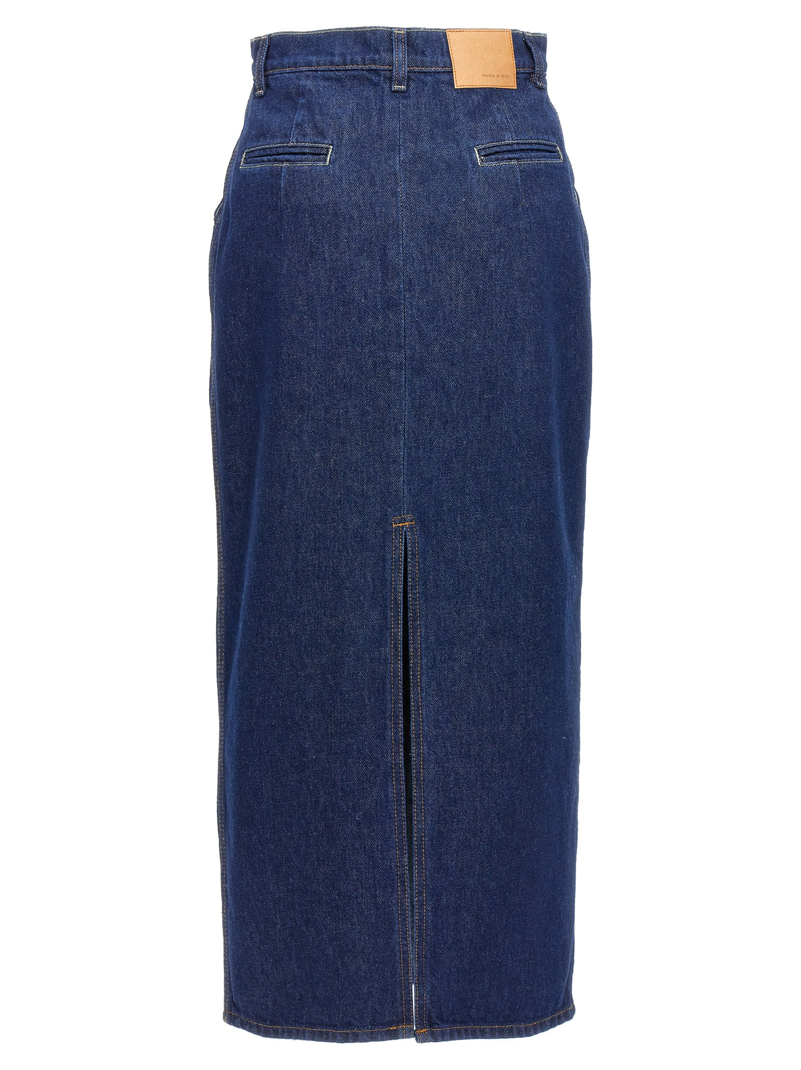 Shop Magda Butrym Denim Skirt In Blue