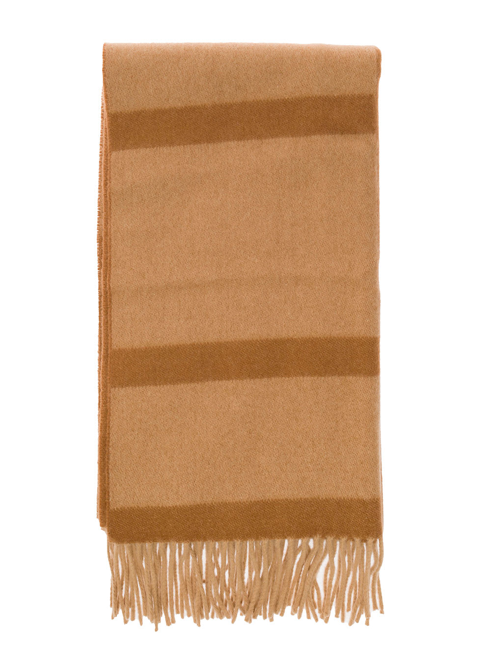 Shop Totême Brown Scarf With Jacquard Monogram In Wool Woman In Beige