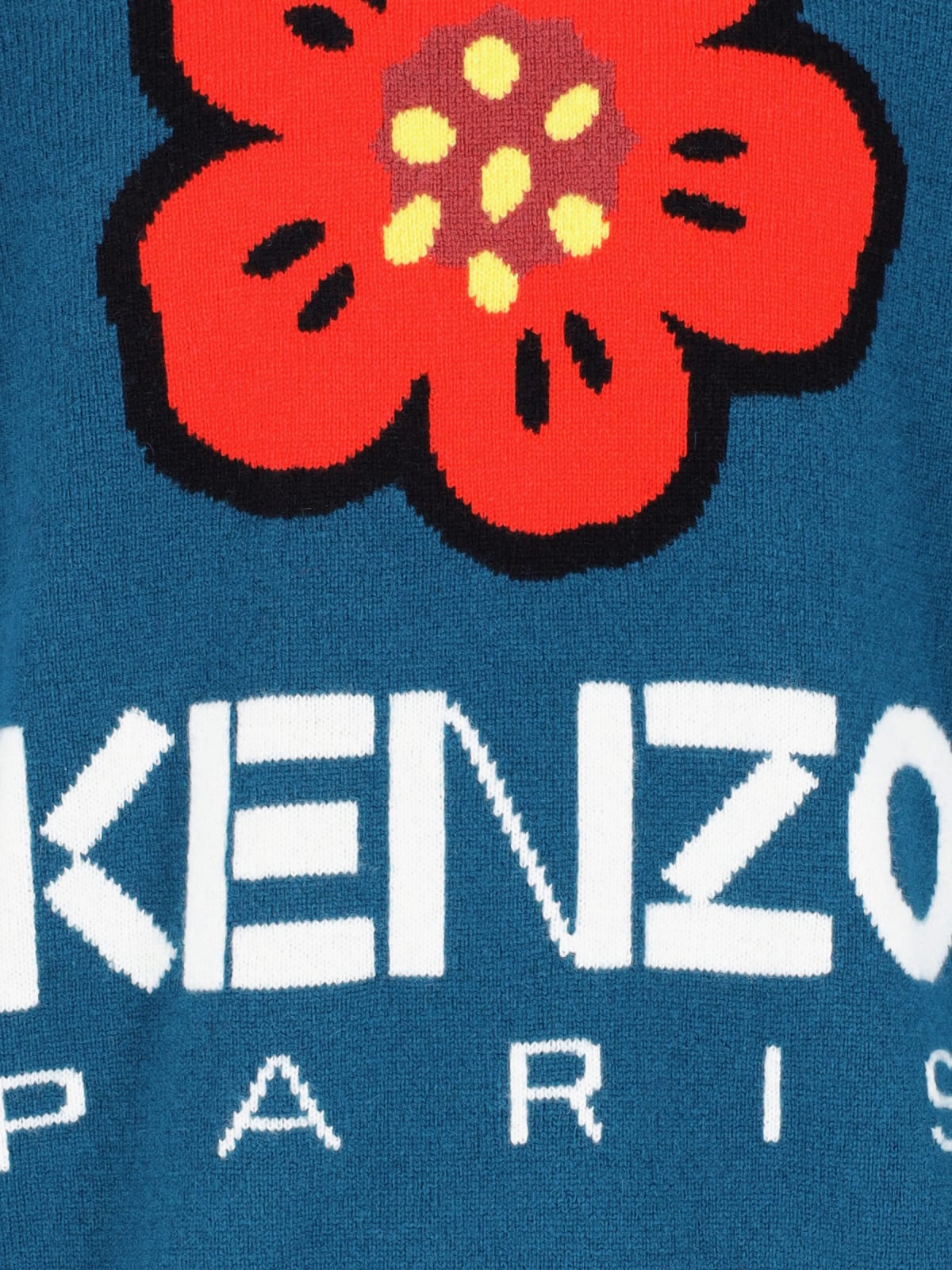 Shop Kenzo Boke Flower Sweater In Bleu Canard