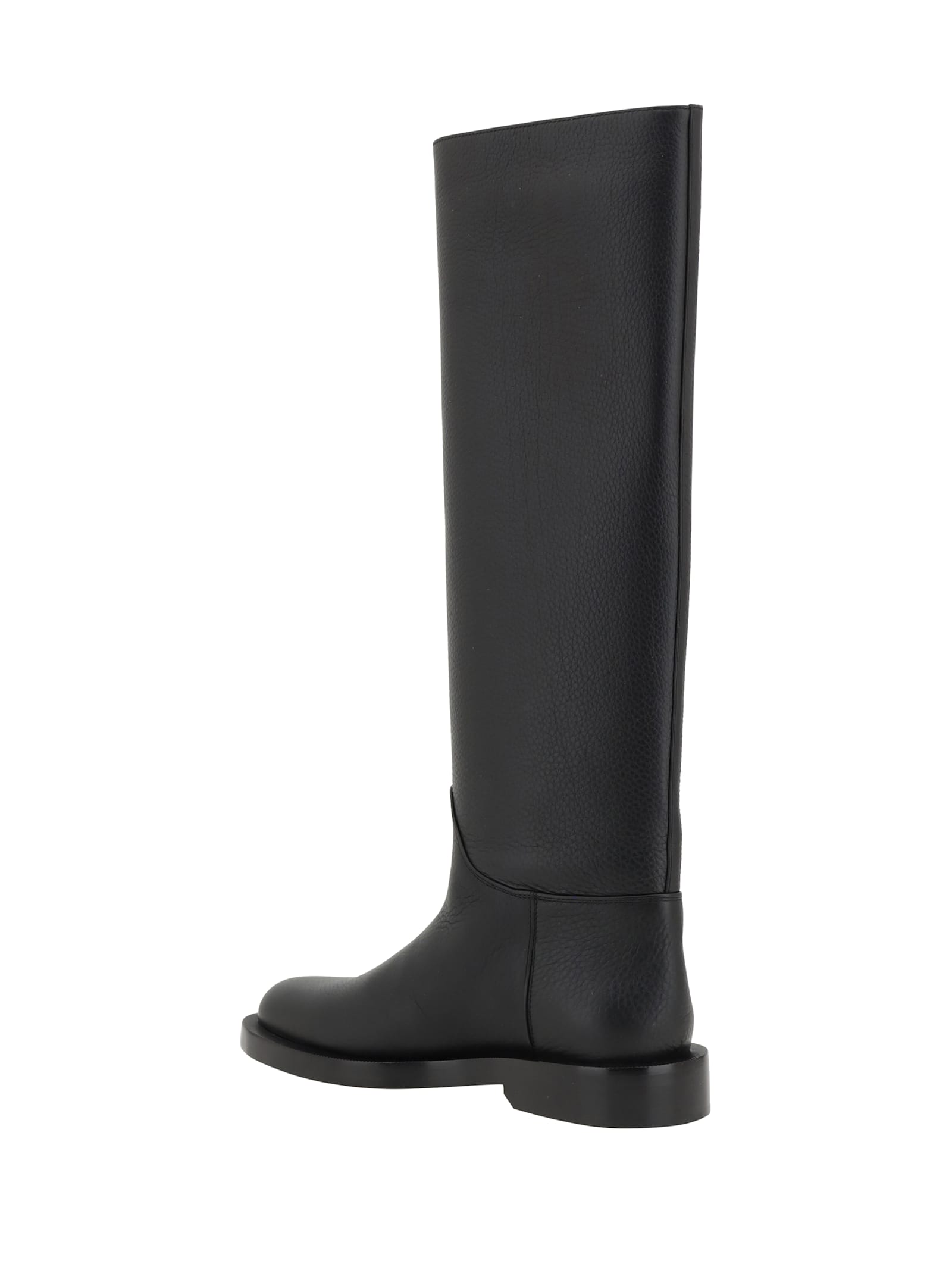 Khaite Flint Leather Knee-high Boots In Black